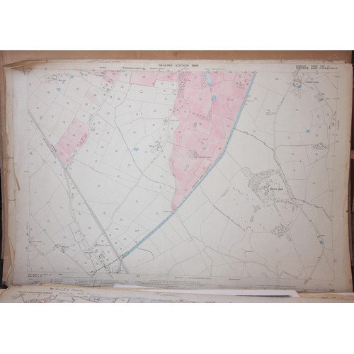 190 - Ordnance Survey maps dated 1874 covering Whitchurch, Marbury, Malpas and Tushingham, with further Or... 