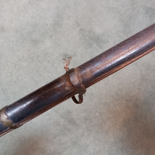 288 - An Indian Matchlock Musket (Toredar), late 18th / early 19th century, with long slender barrel damas... 