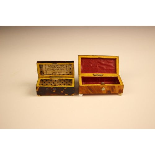 65 - A 'tortoiseshell' coloured and brass bound box, early 20th century, the oval compression hinge box w... 