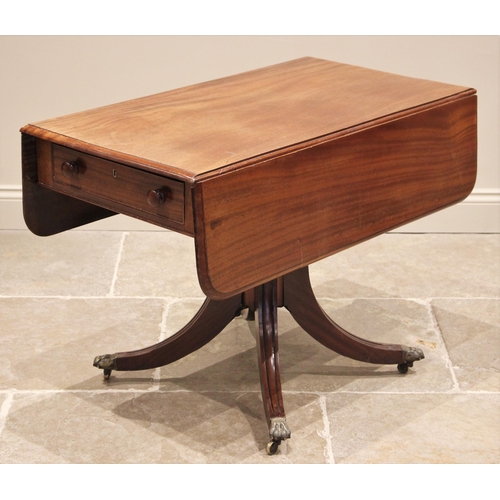 1171 - A 19th century mahogany Pembroke table, the rectangular drop leaf top with a moulded edge over a sin... 