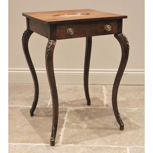 1174 - A French satin walnut occasional table, late 19th century, the square top centred with an inset colo... 