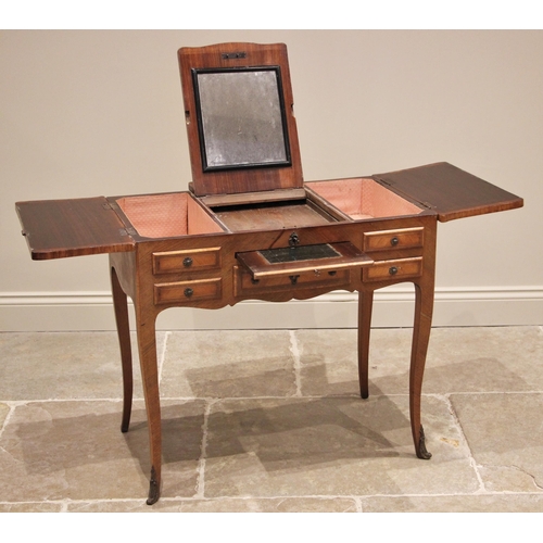 1177 - A French Louis XV style kingwood and marquetry ladies dressing table, late 19th/early 20th century, ... 