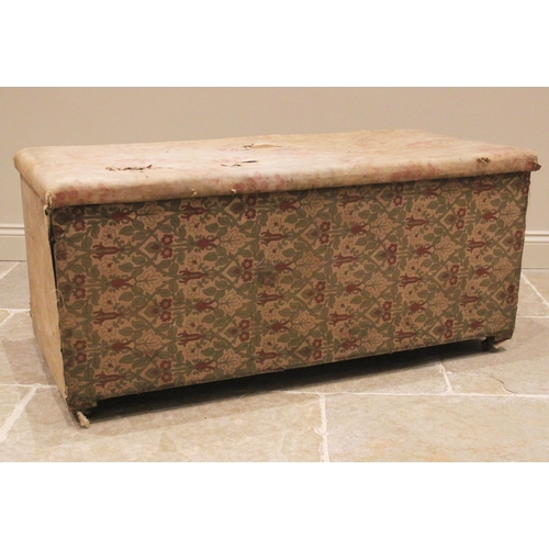 1189 - A country house ottoman/blanket chest, late 19th/early 20th century, of padded rectangular form, cov... 