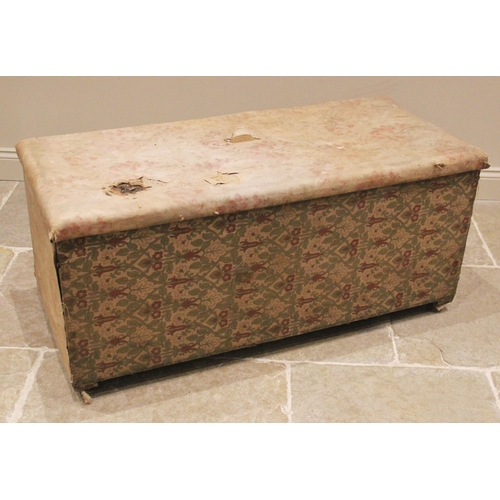 1189 - A country house ottoman/blanket chest, late 19th/early 20th century, of padded rectangular form, cov... 