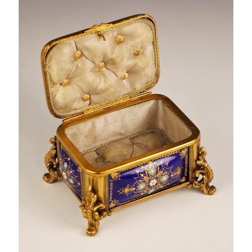 479 - A French Palais Royale enamel casket, possibly by Tahan A Paris, 19th century, of rectangular form, ... 