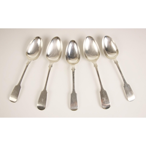 111 - A pair of Edwardian silver fiddle pattern table spoons, Copper Brother & Sons Ltd, Sheffield 1903, w... 