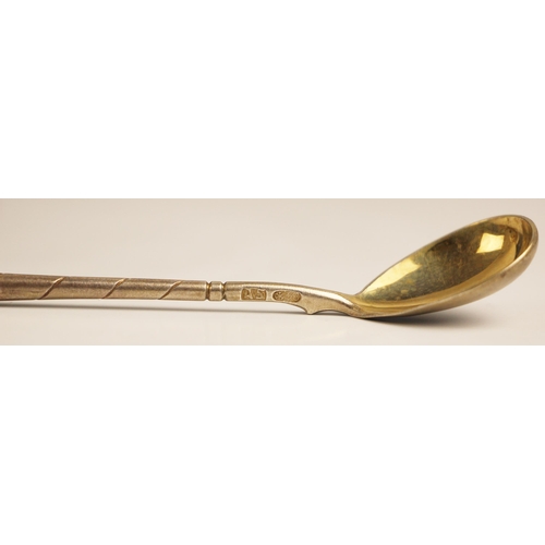 136 - A half cased set of 20th century Russian silver and gilt teaspoons, St Petersburg, ‘SA’ the shaped f... 