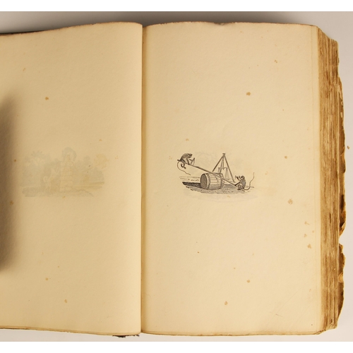 596 - Bewick (Thomas), VIGNETTES, card boards with cloth spine, a bound collection of miniature engraved s... 