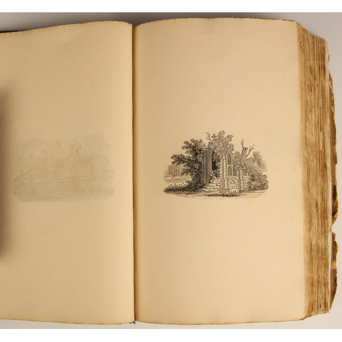 596 - Bewick (Thomas), VIGNETTES, card boards with cloth spine, a bound collection of miniature engraved s... 