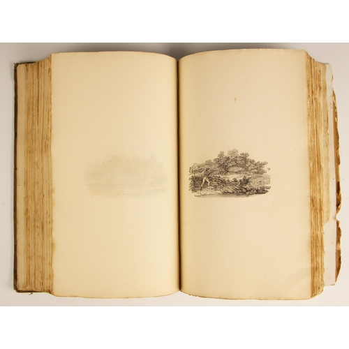 596 - Bewick (Thomas), VIGNETTES, card boards with cloth spine, a bound collection of miniature engraved s... 