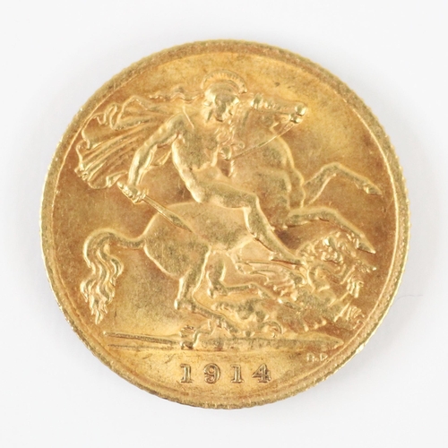 430 - A George V half sovereign, dated 1914, 4gms