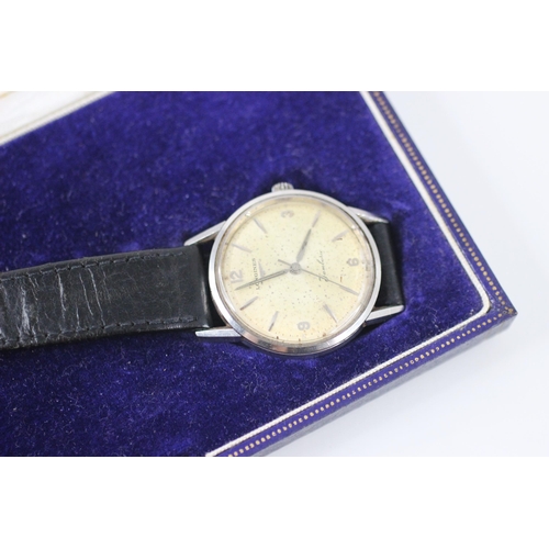 456 - A Longines Jamboree wristwatch, the circular silvered dial with baton markers and Arabic numerals, s... 