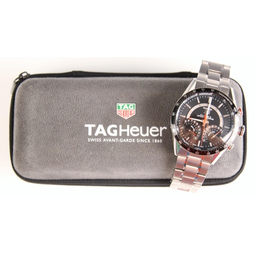 464 - A gents stainless steel Tag Heuer Carrera Calibre S wristwatch, the circular black dial with silvere... 