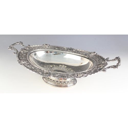 158 - A selection of silver plated wares, to include a WMF two handled oval dish circa 1905, embossed with... 