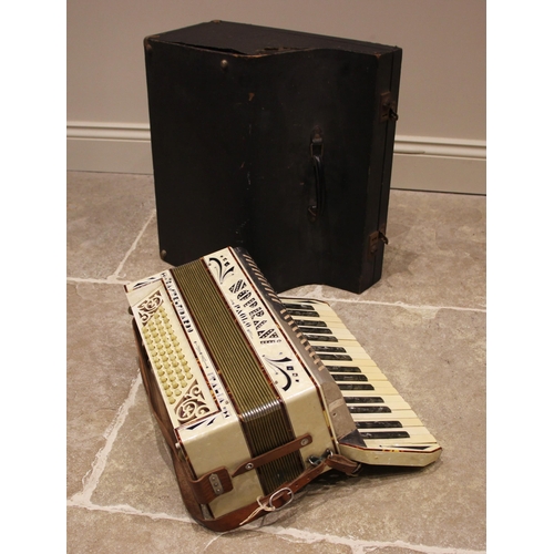 965 - A Paolo Soprani Castelfidardo Italian piano accordion, mid 20th century, with chromed grille, thirty... 