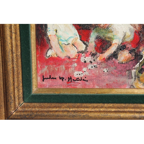 680 - Jules Rene Herve (French, 1887-1981),  
'Jeux D’enfants',  
Oil on canvas,  
Signed lower left, sign... 