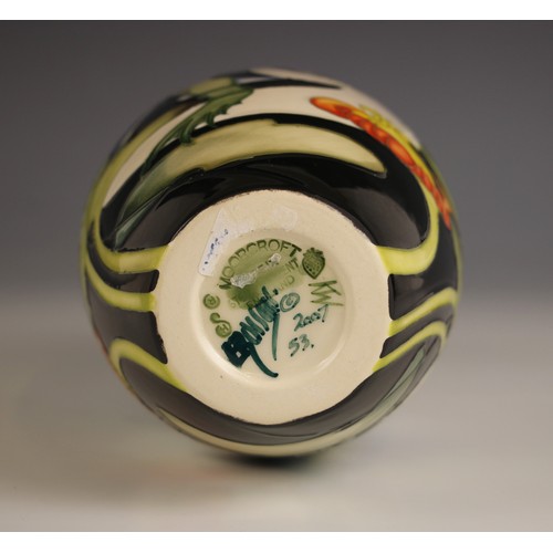 862 - A Moorcroft Water's Leap vase, dated 2008, of ovoid form, limited edition no 53, designed by Emma Bo... 