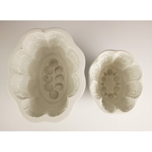 983 - 'The Foley' glazed earthenware jelly mould, of typical scalloped tapering form, 14cm high, along wit... 