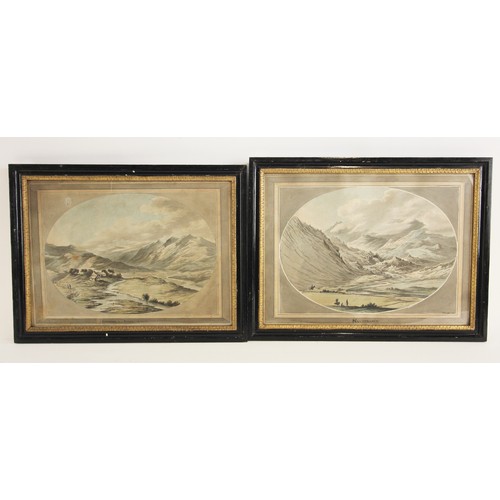 647 - W Burgess (Welsh school, 18th century),  
'Nantfranco', a mountainous landscape,  
Watercolour on pa... 