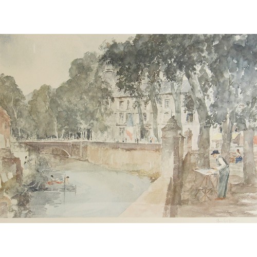 611 - After Sir William Russell Flint (Scottish, 1880-1969),  
Print on paper,  
A Spanish courtyard with ... 