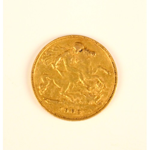 425 - A half sovereign, dated 1902, 4gms