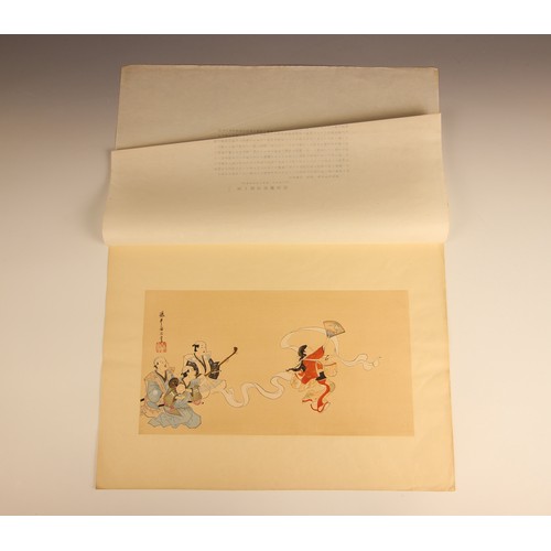 732 - A collection of Japanese woodblock prints (Ukiyo-e School), Meiji period (1868-1912) and later, depi... 