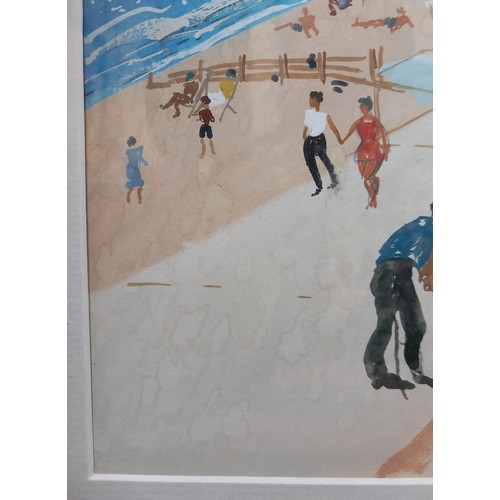 641 - Irish school (20th century),  
A coastal scene with parked cars and dinghies,
Watercolour on paper, ... 