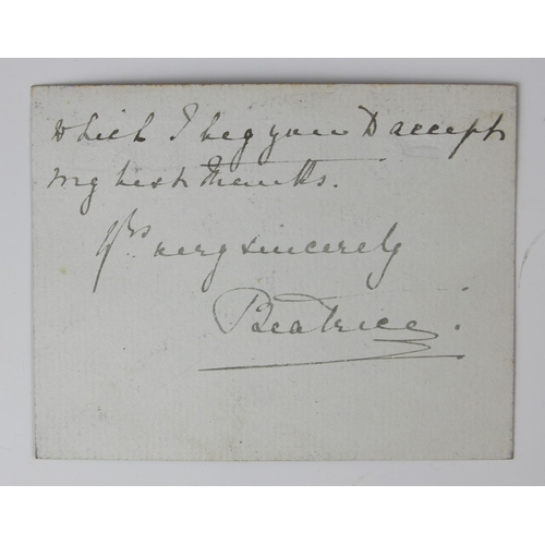 317 - A mourning card hand written by Princess Beatrice (1857-1944), on embossed Kensington Palace notecar... 