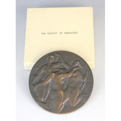 372 - Oronzio Maldarelli (Italian/American, 1892–1963), a cast bronze medallion, 65th issue of The Society... 