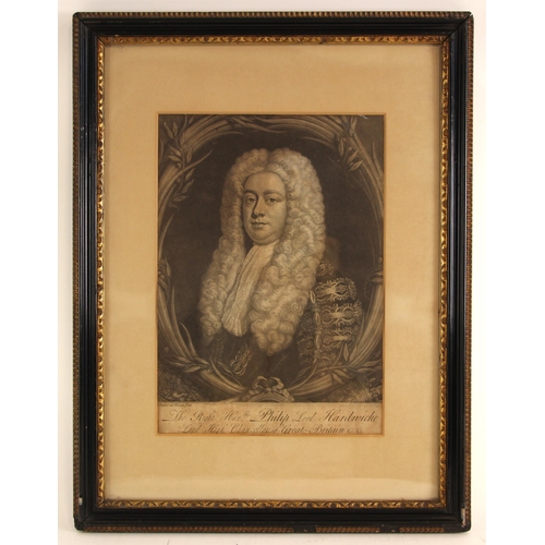 475 - After John Faber the Younger (Dutch, 1684-1756),  
'Philip Yorke, 1st Earl Of Hardwicke',
Mezzotint ... 