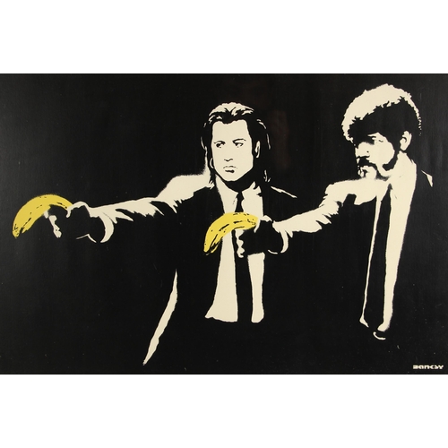 587 - Banksy (contemporary British),  
'Pulp Fiction',  
Limited edition screen print on wove paper,  
Pub... 