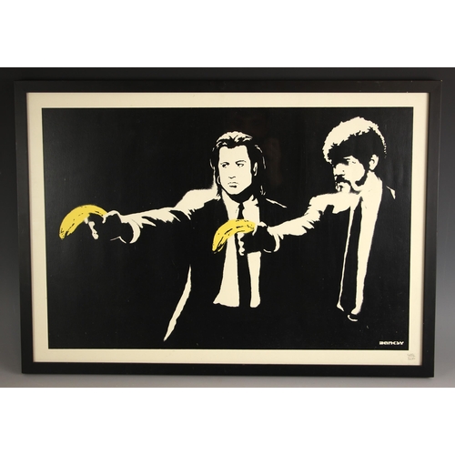 587 - Banksy (contemporary British),  
'Pulp Fiction',  
Limited edition screen print on wove paper,  
Pub... 