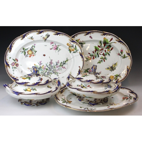 666 - A pair of Coalport twin handled footed serving bowls and covers, mid 19th century, the blanks from m... 