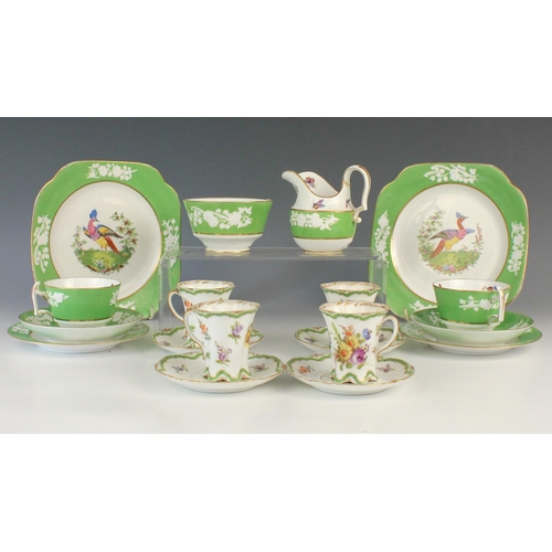 688 - A Copeland Spode part tea service, late 19th century, comprising: four teacups, two sandwich plates,... 