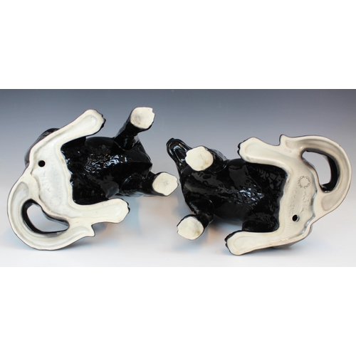 737 - Two Beswick Fireside series models of Black Labradors, model no. 2314, modelled seated, printed and ... 