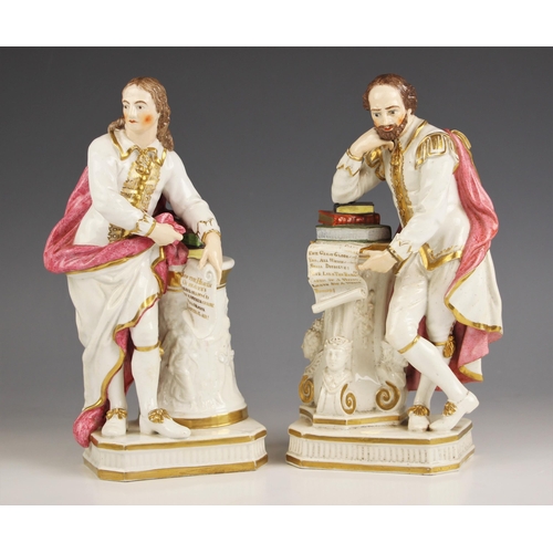 664 - Two porcelain figures after Peter Scheemakers (Belgian, 1691-1781), probably Derby early 19th centur... 