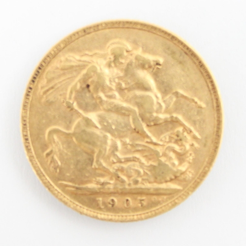 117 - An Edward VII half sovereign, dated 1905, 4gms