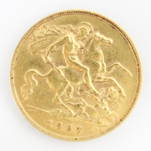 121 - An Edward VII half sovereign, dated 1907, 4gms