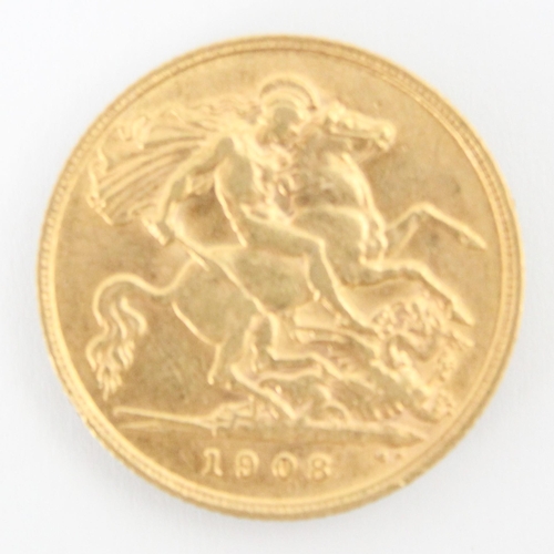 122 - An Edward VII half sovereign, dated 1908, 4gms