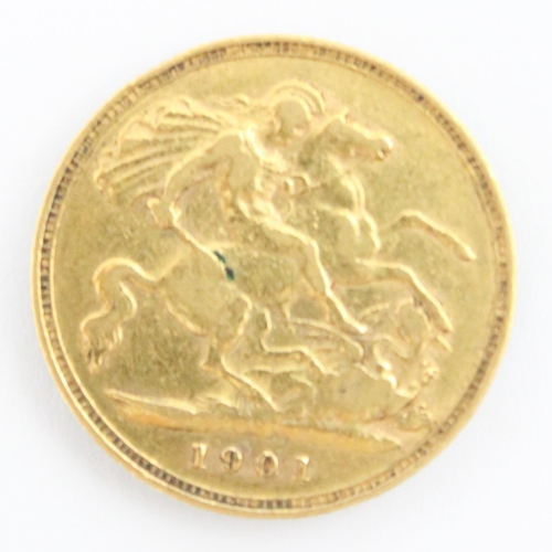 123 - A Victorian half sovereign, dated 1901, 4gms