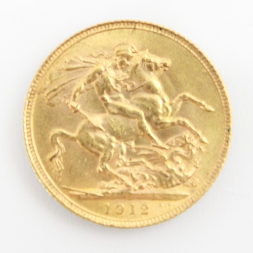 134 - A George V full sovereign, dated 1912, 8gms