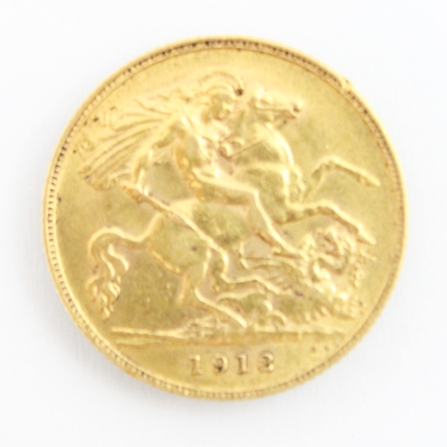 135 - A George V half sovereign, dated 1912, 4gms