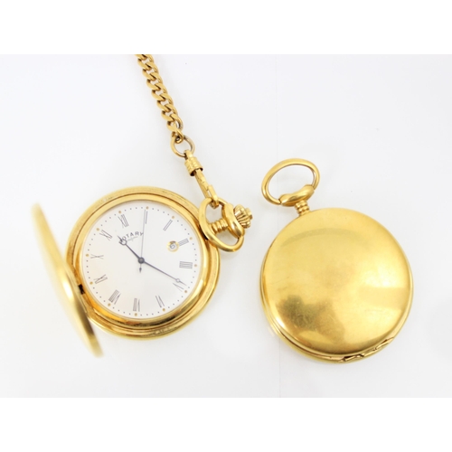 156 - A gold plated Rotary pocket watch, the circular enamel dial with Roman numerals and date aperture to... 