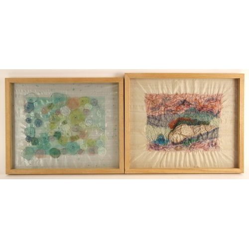 566 - Ros Hornbuckle (Contemporary British),  
'Jelly Fish',  
Machine embroidery and fabric,  
Signed, ti... 