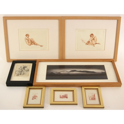 573A - Suzanne Meunier (French, 1888-1979),  
Two boudoir prints depicting female nudes,  
Each signed in p... 