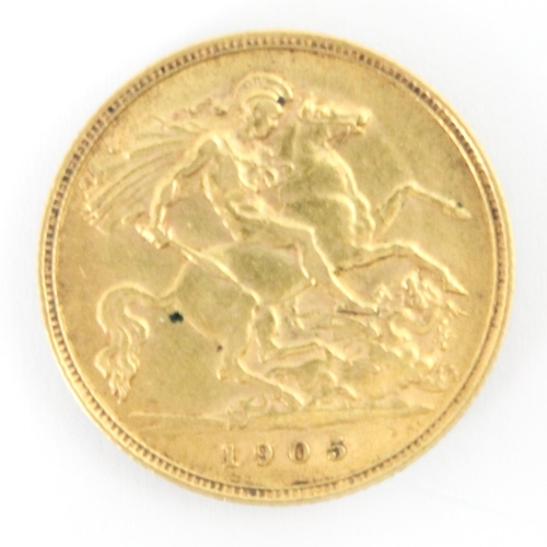 118 - An Edward VII half sovereign, dated 1905, 4gms