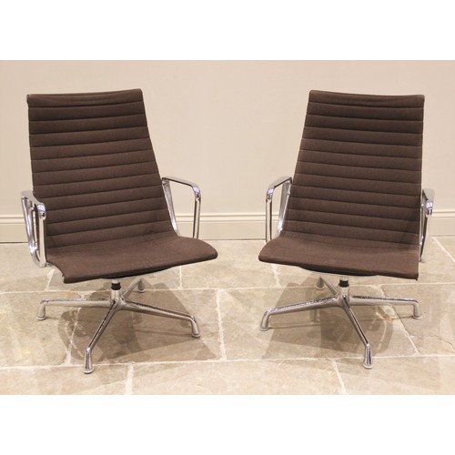 637 - A pair of Eames for Herman Miller 'management' chairs, circa 1960, the ribbed upholstery seats and b... 