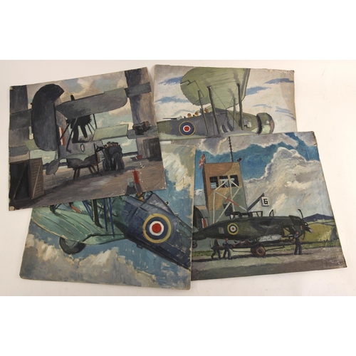 564 - John Hornbuckle (British, 20th century),  
A portfolio of works depicting World War II naval aviatio... 