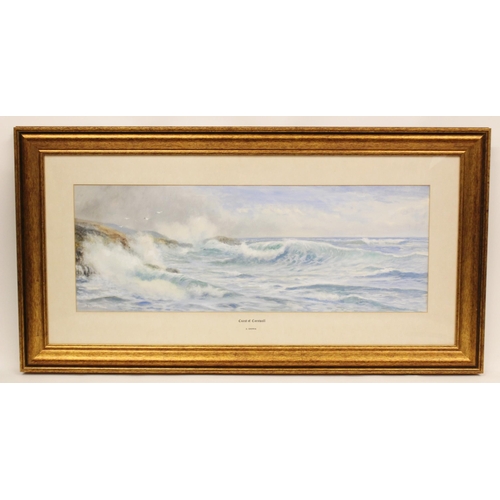 526 - Daniel Sherrin (1869-1940),
'Coast Of Cornwall',
Watercolour on paper,
Signed lower left, titled and... 