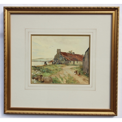 527 - Jacob Hendricus Maris (Dutch 1837-1899),
An estuary scene with run down cottages, country folk and c... 